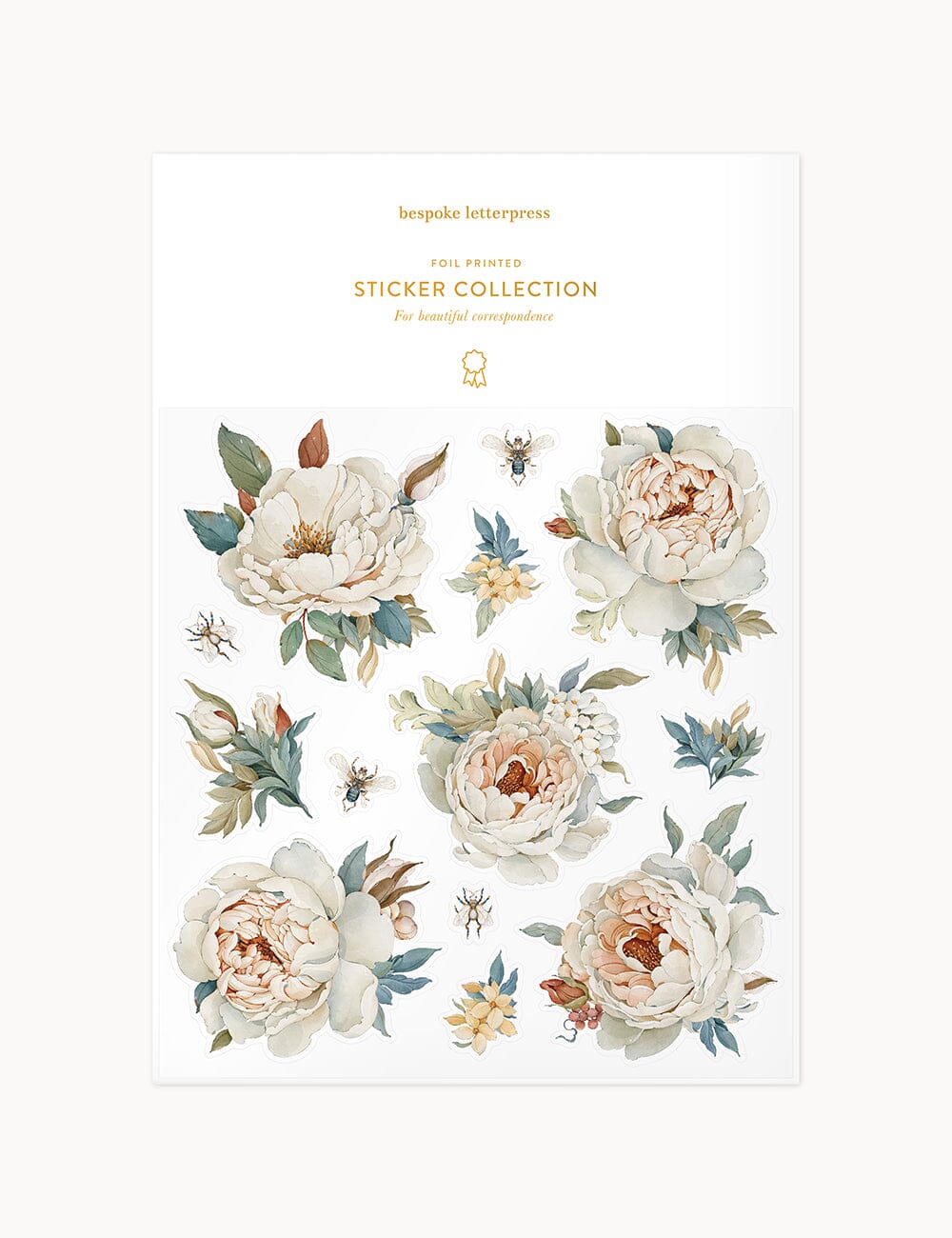 Promenade Roses Sticker Sheet Stickers Bespoke Letterpress 