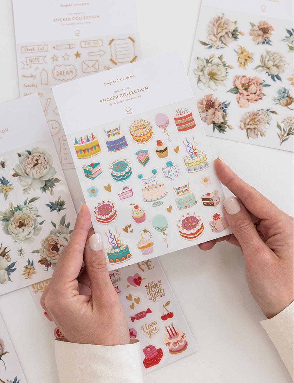 Birthday Cake Sticker Sheet Stickers Bespoke Letterpress 