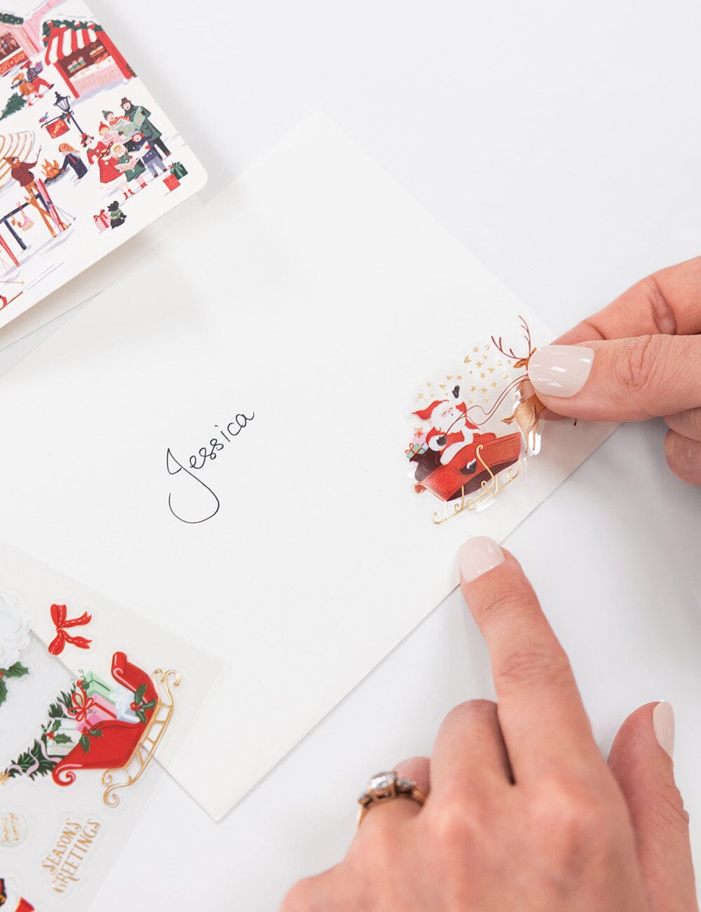 Christmas Cheerful Santa Sticker Sheet
