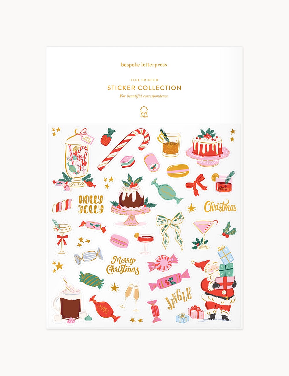 Christmas Sweets Sticker Sheet Stickers Bespoke Letterpress 