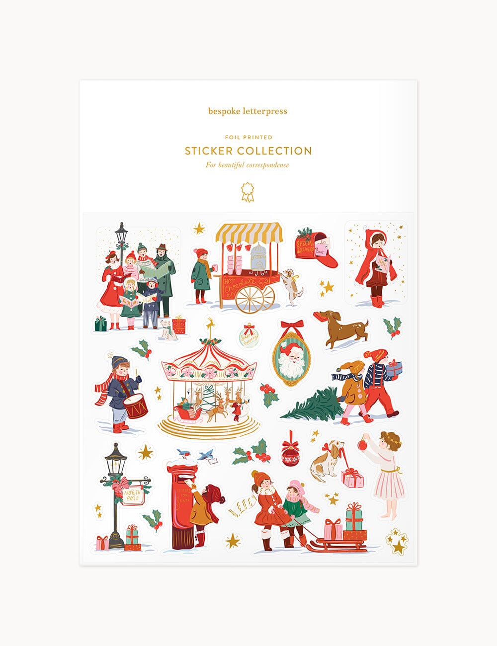 Christmas Joy Sticker Sheet Stickers Bespoke Letterpress 