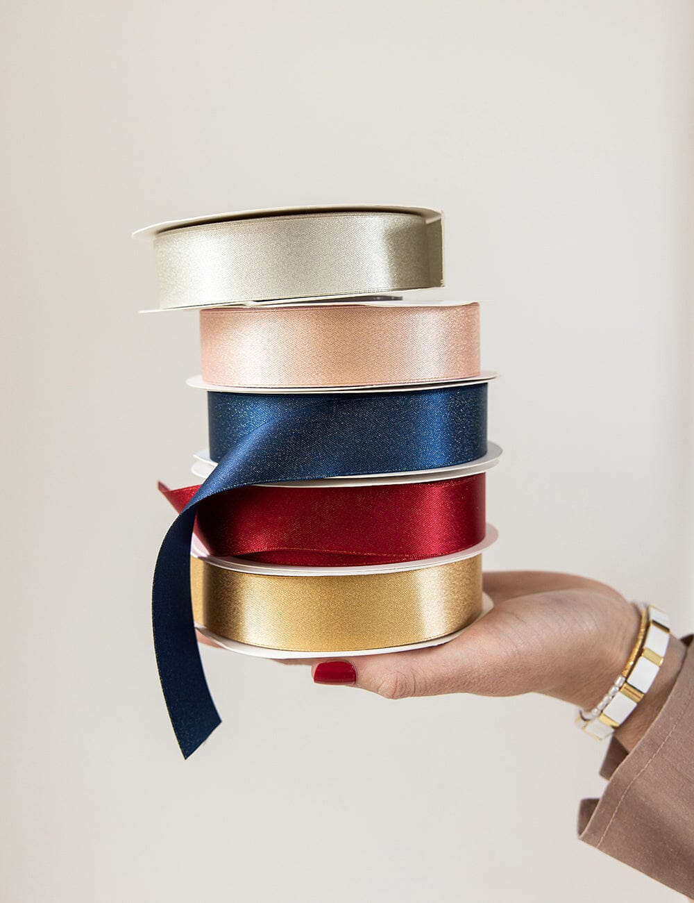 Navy Shimmer Satin Ribbon 30 Meters