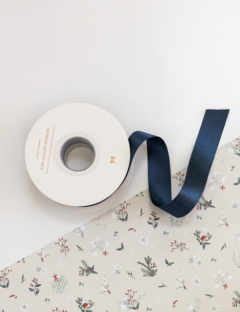 Navy Shimmer Satin Ribbon 30 Meters