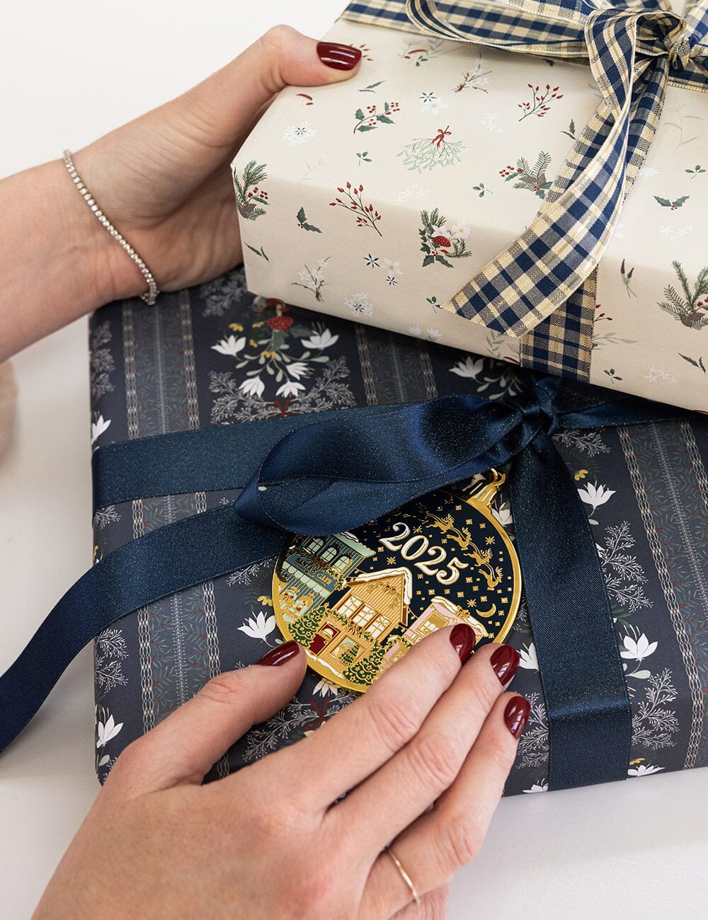 Navy Shimmer Satin Ribbon 30 Meters