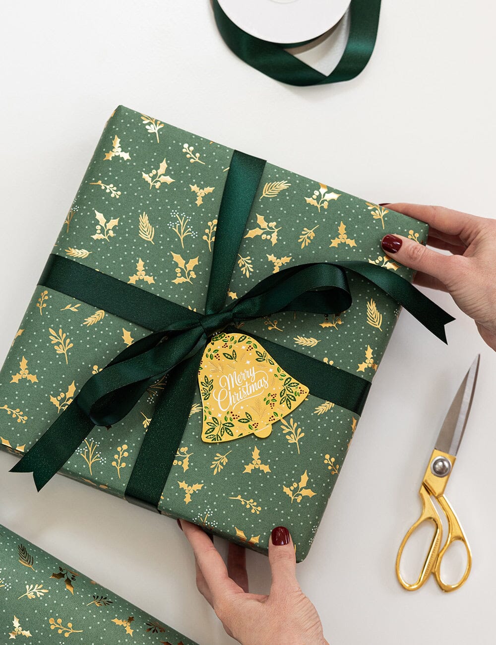 Spruce Shimmer Satin Ribbon 30 Meters Shimmer Ribbon Bespoke Letterpress 