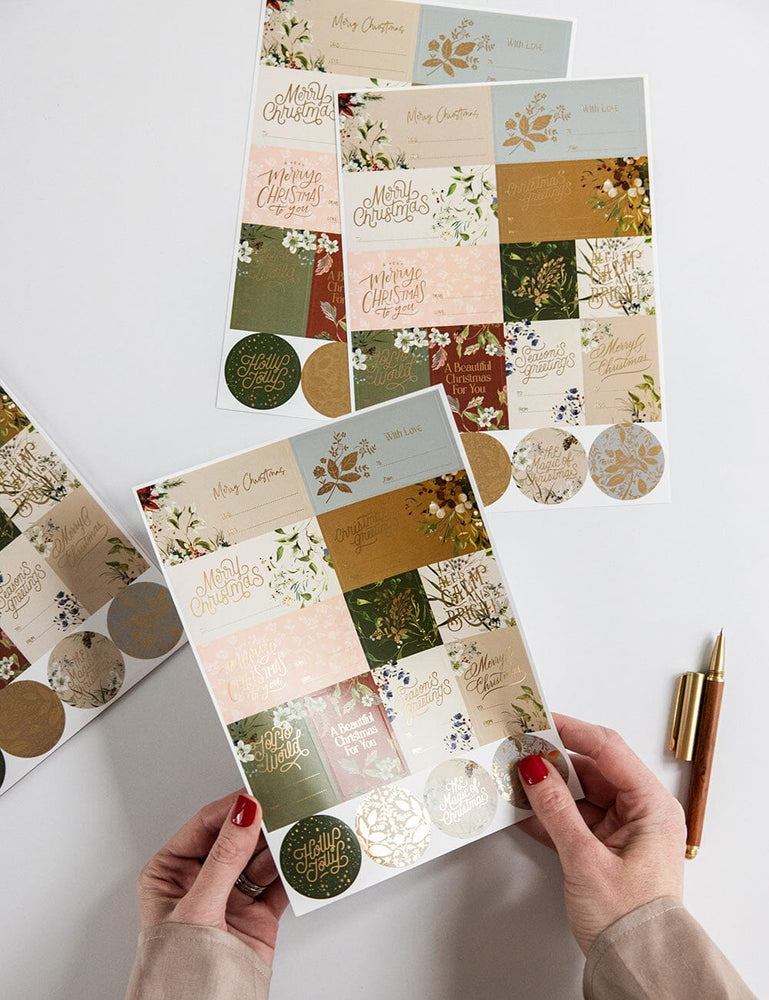 "Christmas Garden" Christmas Stickers - 45 pack Stickers Bespoke Letterpress 
