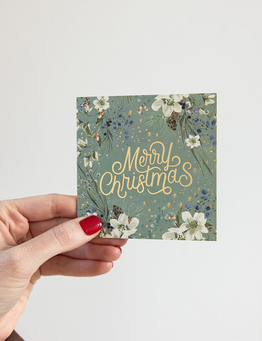 Merry Christmas Blue Small Christmas Card