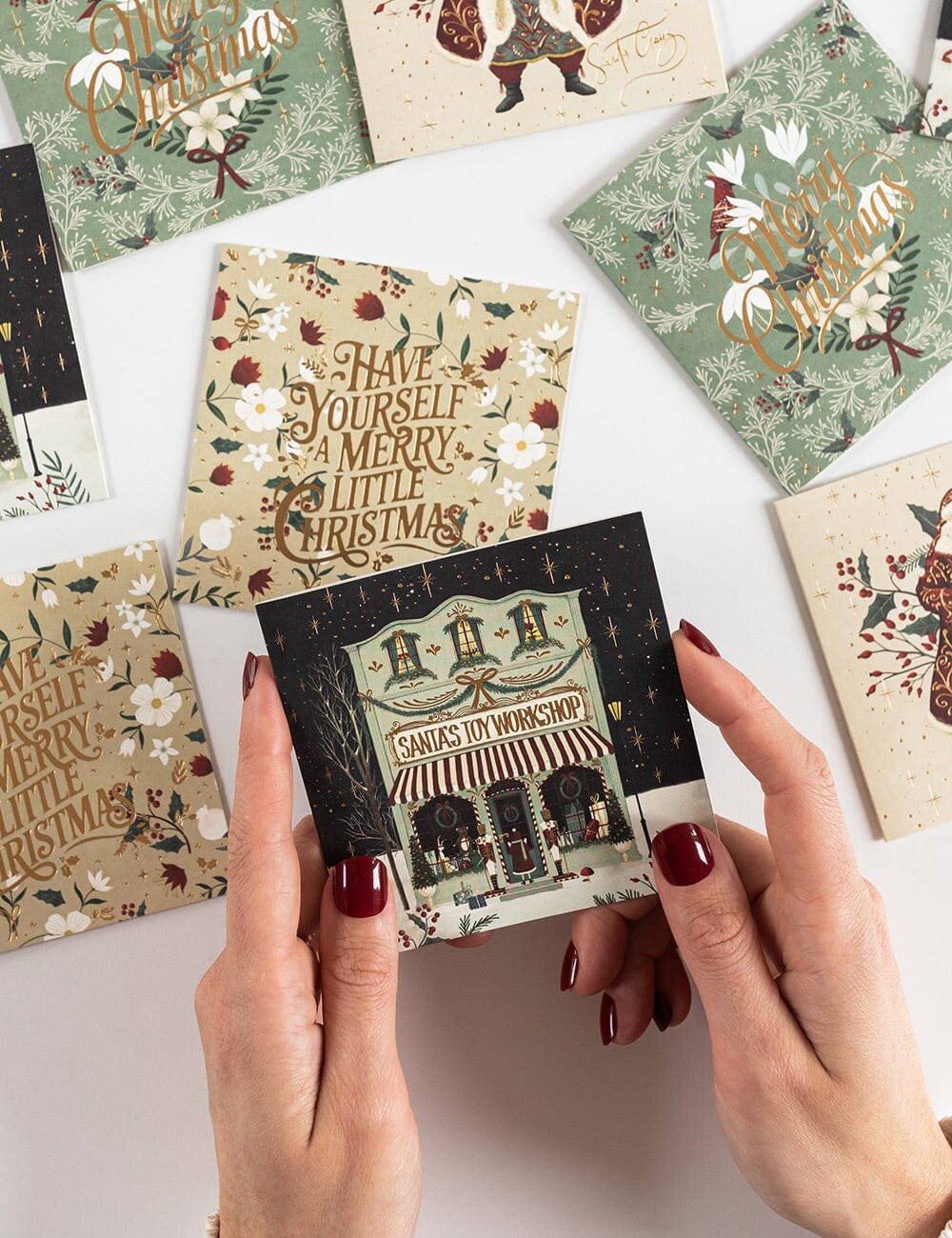 "Santas Toy Workshop" Small Christmas Card Christmas Cards Bespoke Letterpress 