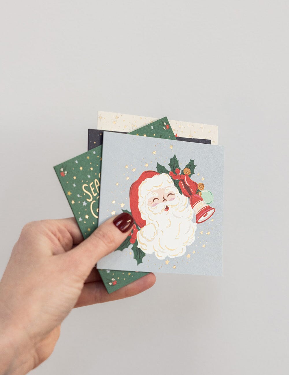 Jingle Bells Santa Square Card