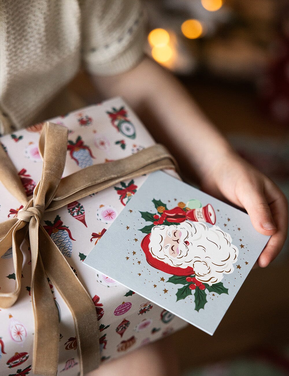 Jingle Bells Santa Square Card
