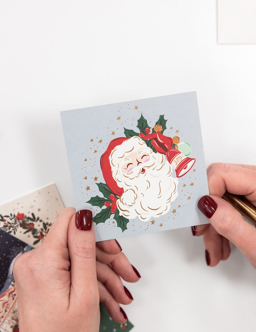 Jingle Bells Santa Square Card