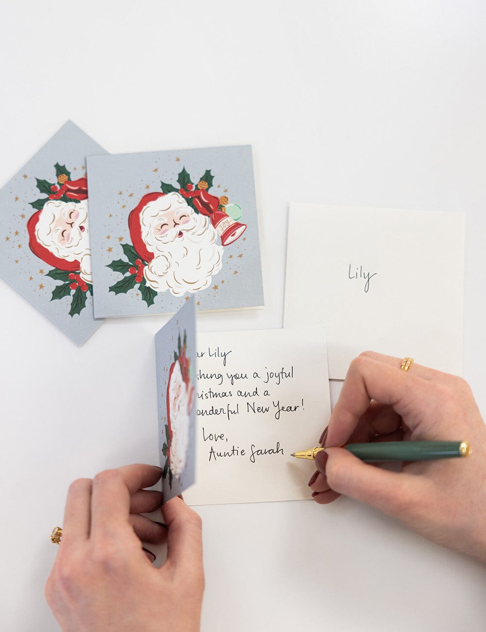 Jingle Bells Santa Square Card