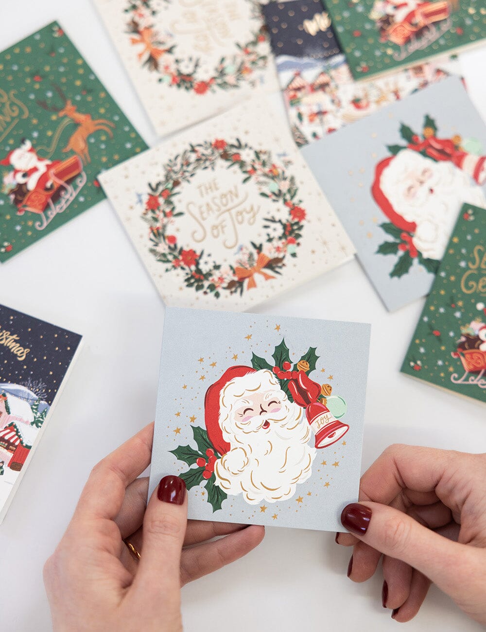 Jingle Bells Santa Square Card