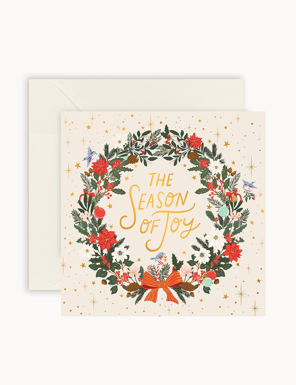 Season of Joy Square Card Christmas Cards Bespoke Letterpress 