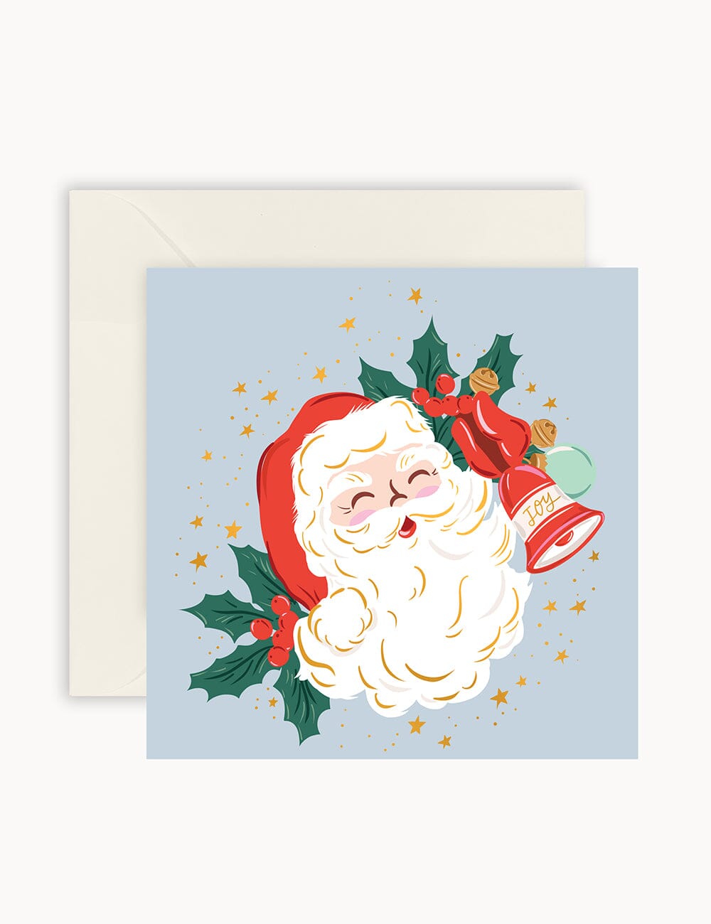 Seasons Greetings Santa Sleigh Square Card Christmas Cards Bespoke Letterpress 