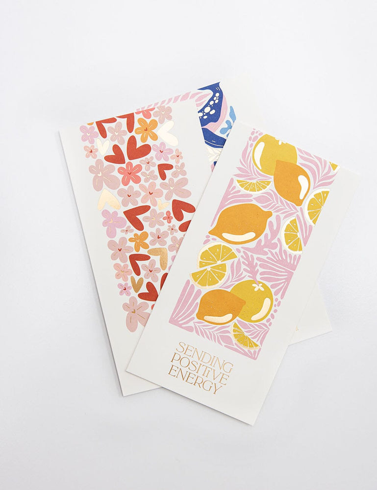 "Sending Positive Energy" Tall Card Greeting Cards Bespoke Letterpress 
