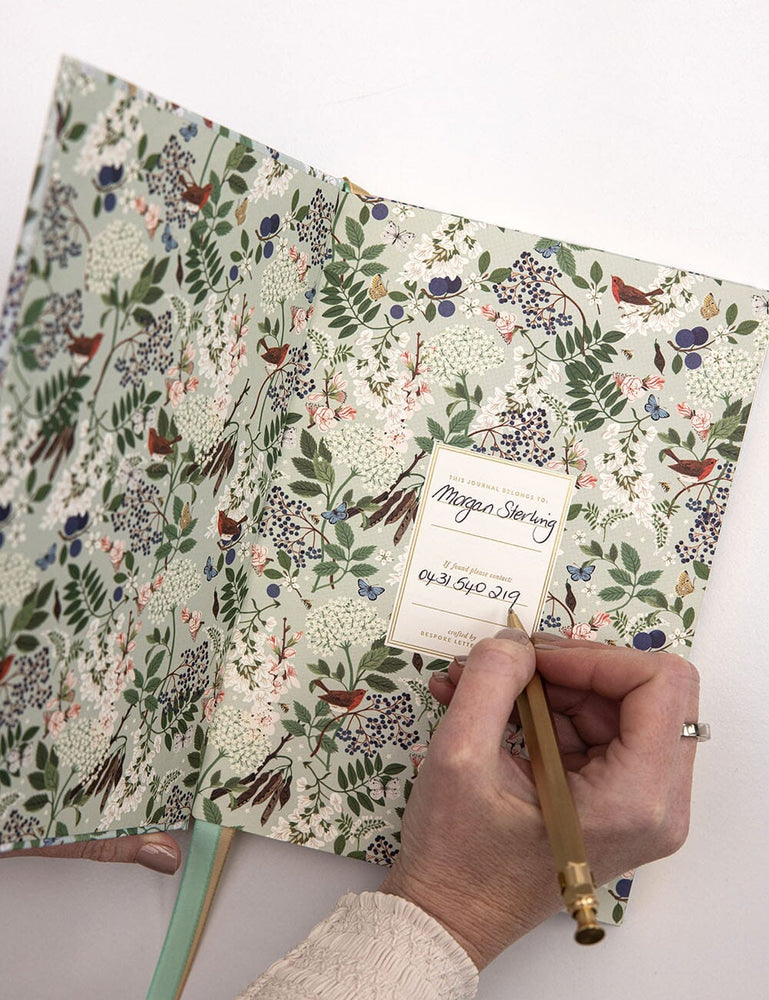 Linen Bound Journal - Sparrows (Lined Journal) Journals Bespoke Letterpress 