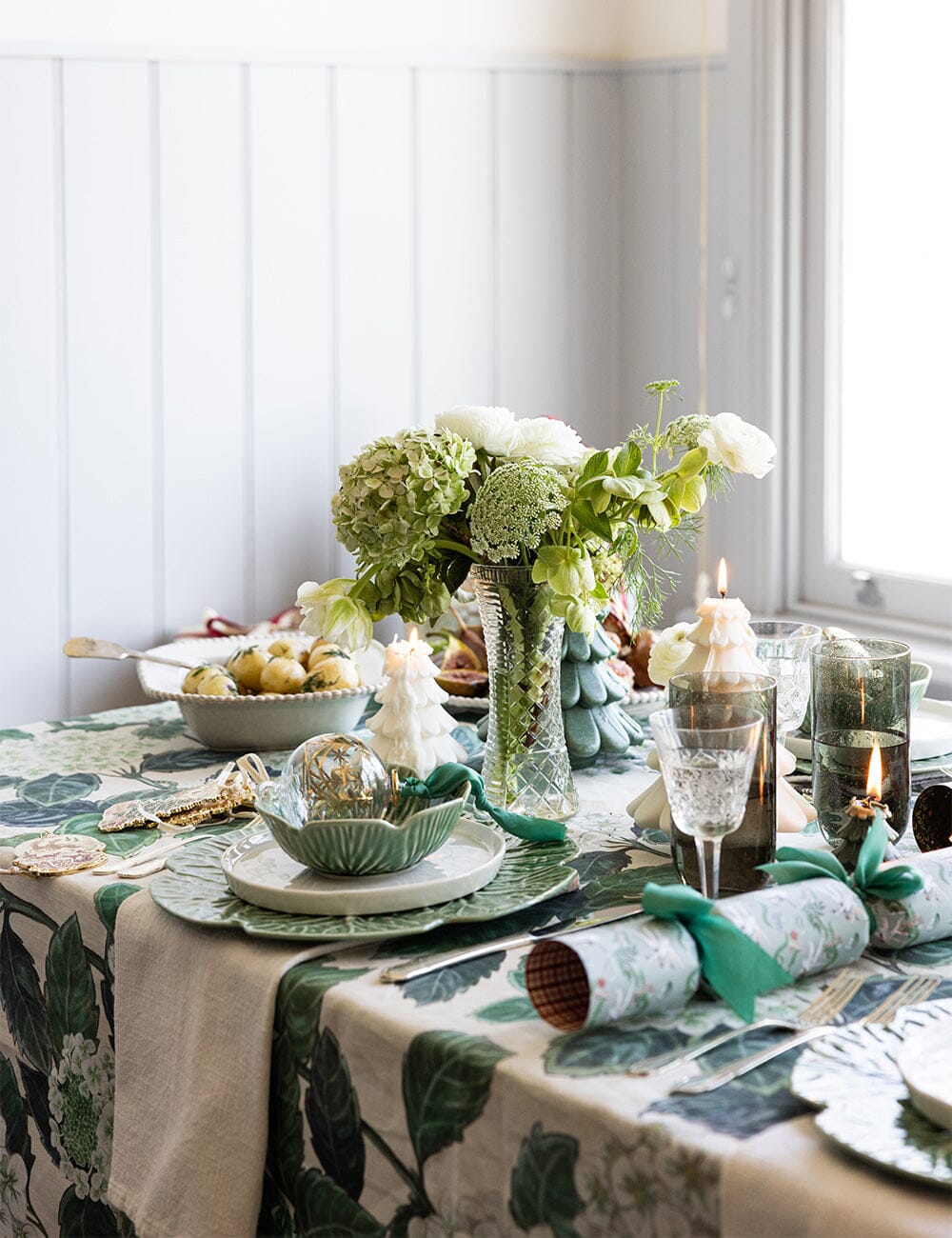 Hydrangea Linen Tablecloth Tablecloth Bespoke Letterpress 