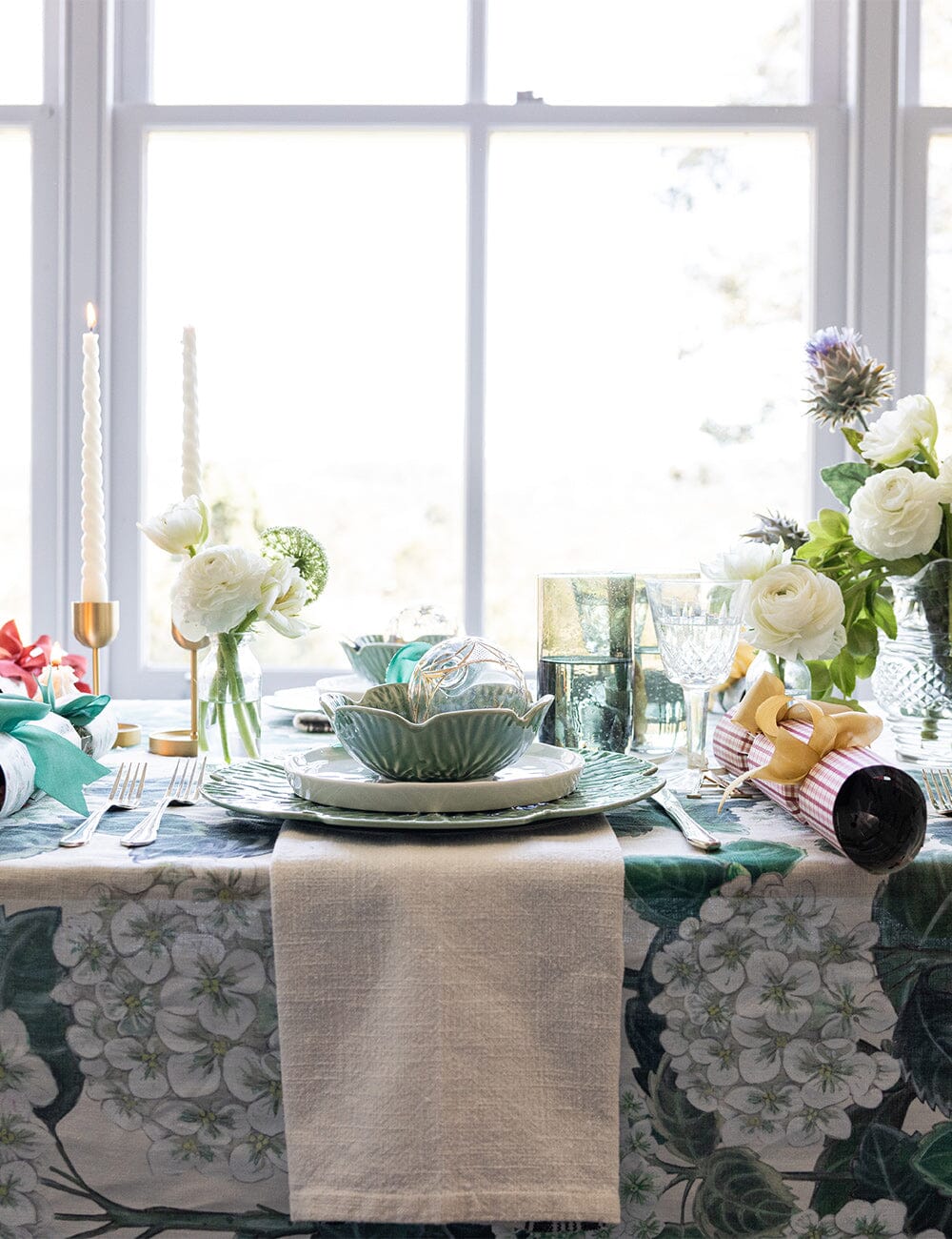 Hydrangea Linen Tablecloth