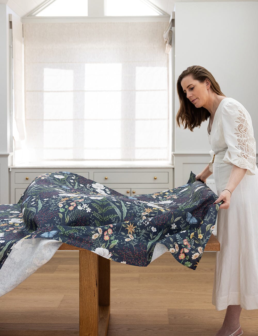 Dusk In Bloom Linen Tablecloth Tablecloth Bespoke Letterpress 