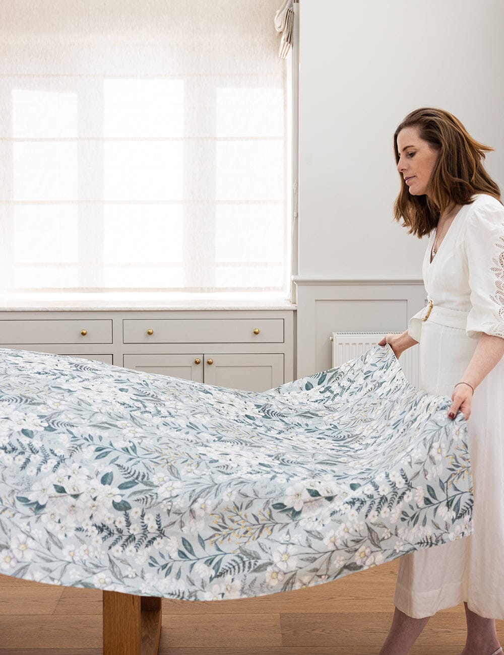 Ivory Garden Linen Tablecloth Tablecloth Bespoke Letterpress 