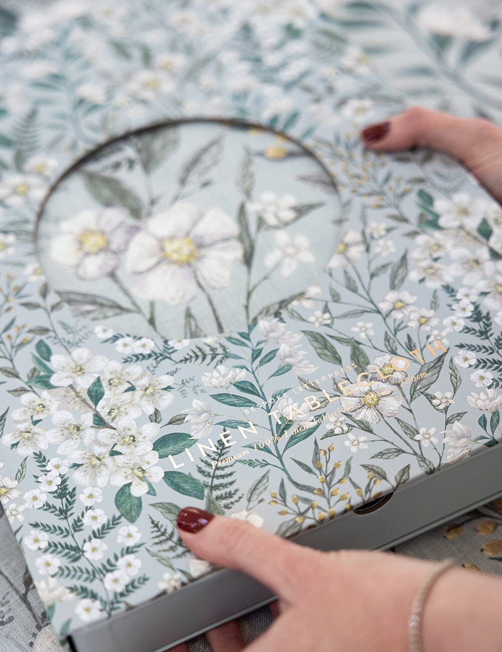 Ivory Garden Linen Tablecloth