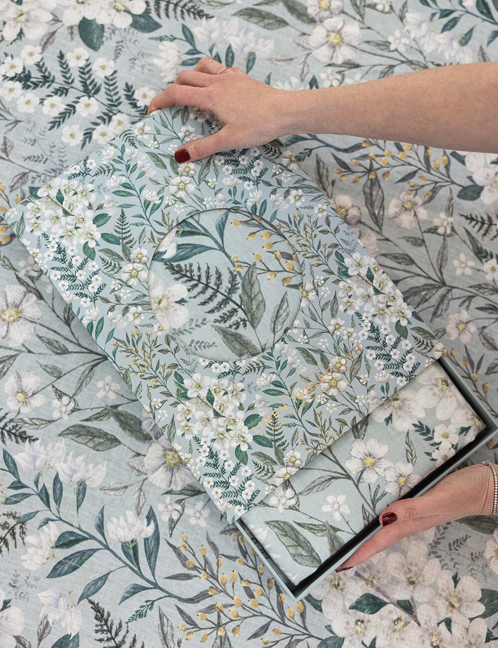 Ivory Garden Linen Tablecloth Tablecloth Bespoke Letterpress 