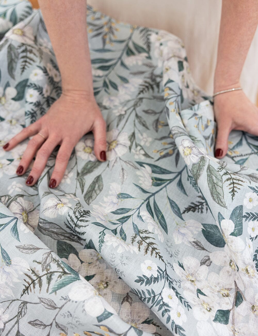 Ivory Garden Linen Tablecloth