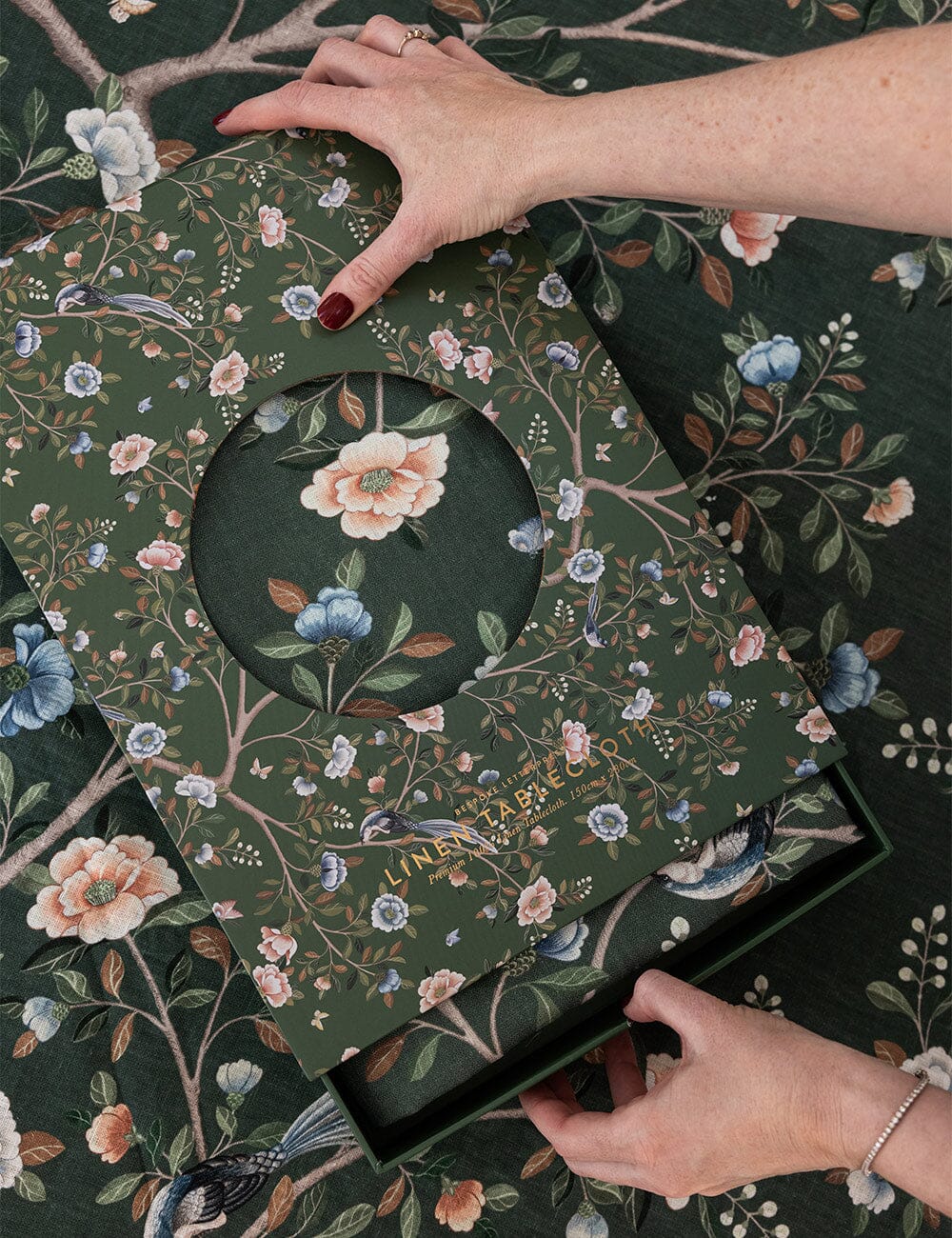 Camellia Tree Linen Tablecloth