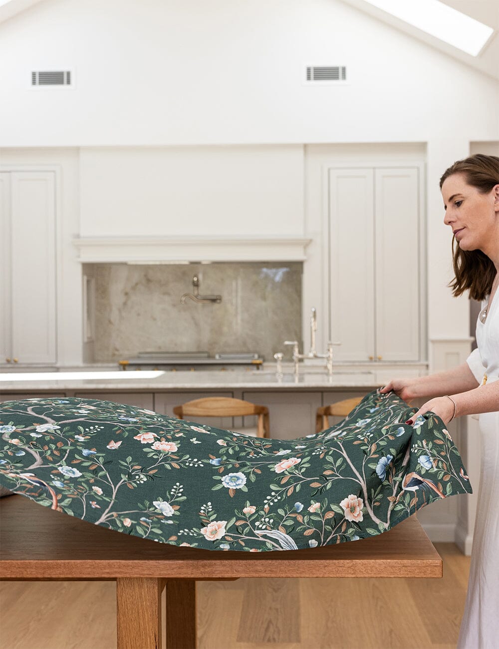 Camellia Tree Linen Tablecloth