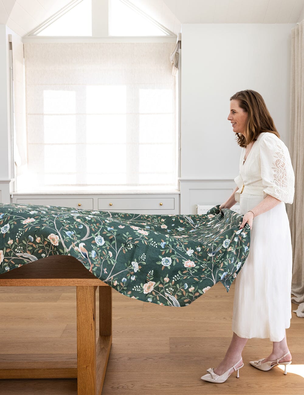 Camellia Tree Linen Tablecloth