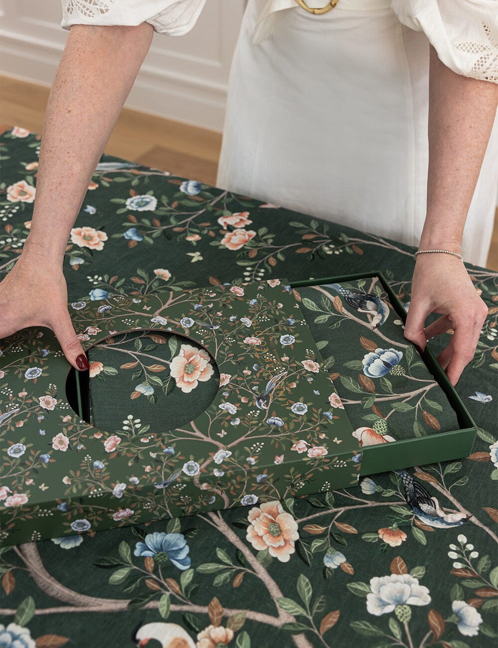 Camellia Tree Linen Tablecloth