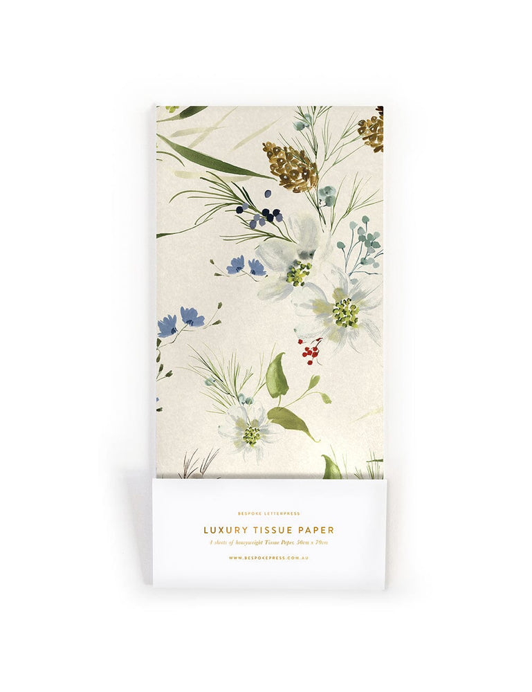 4pk Tissue Paper - A Christmas Garden (Cream) Tissue Paper Bespoke Letterpress 