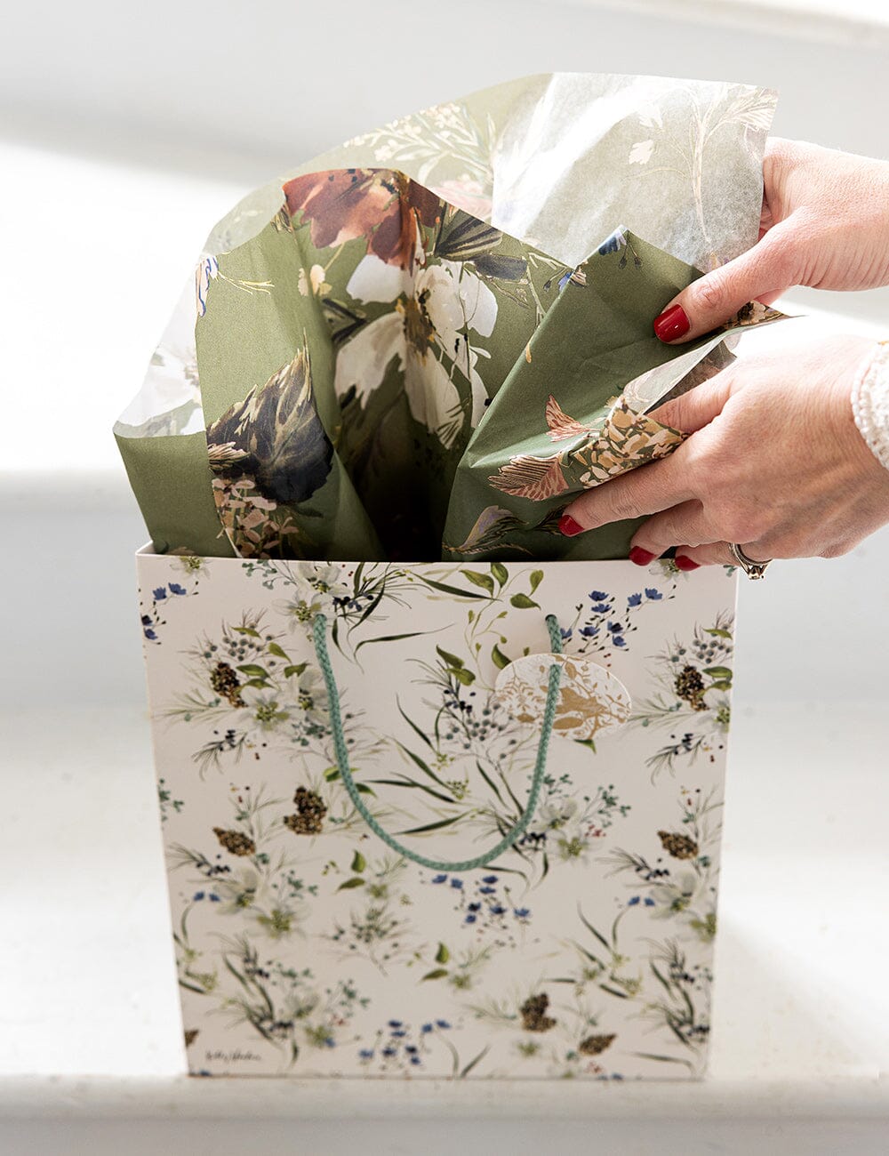 4pk Tissue Paper - Vintage Botanical (Olive)