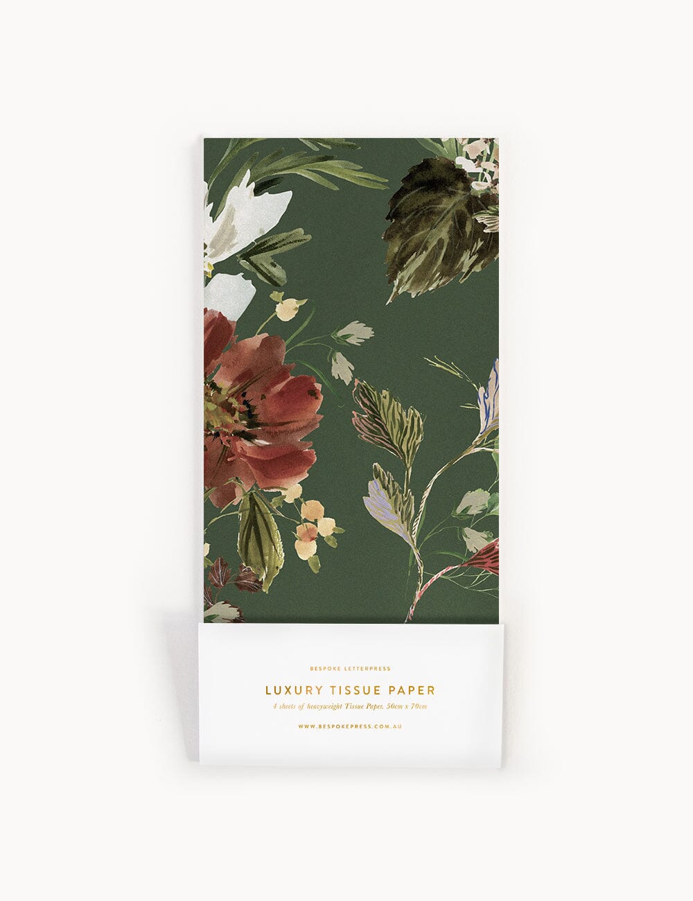 4pk Tissue Paper - Vintage Botanical (Olive)