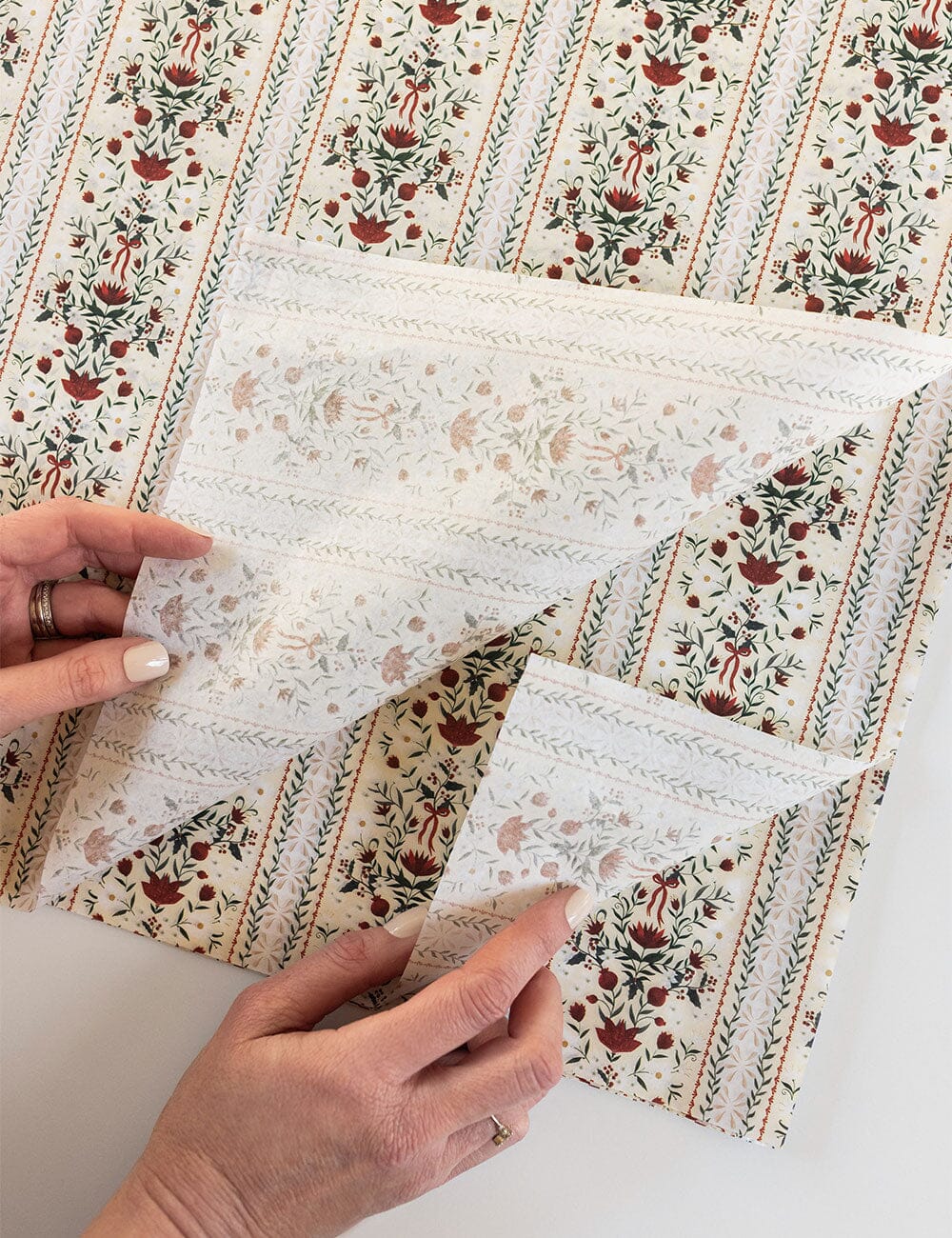 4pk Tissue Paper - Festive Florals Tissue Paper Bespoke Letterpress 