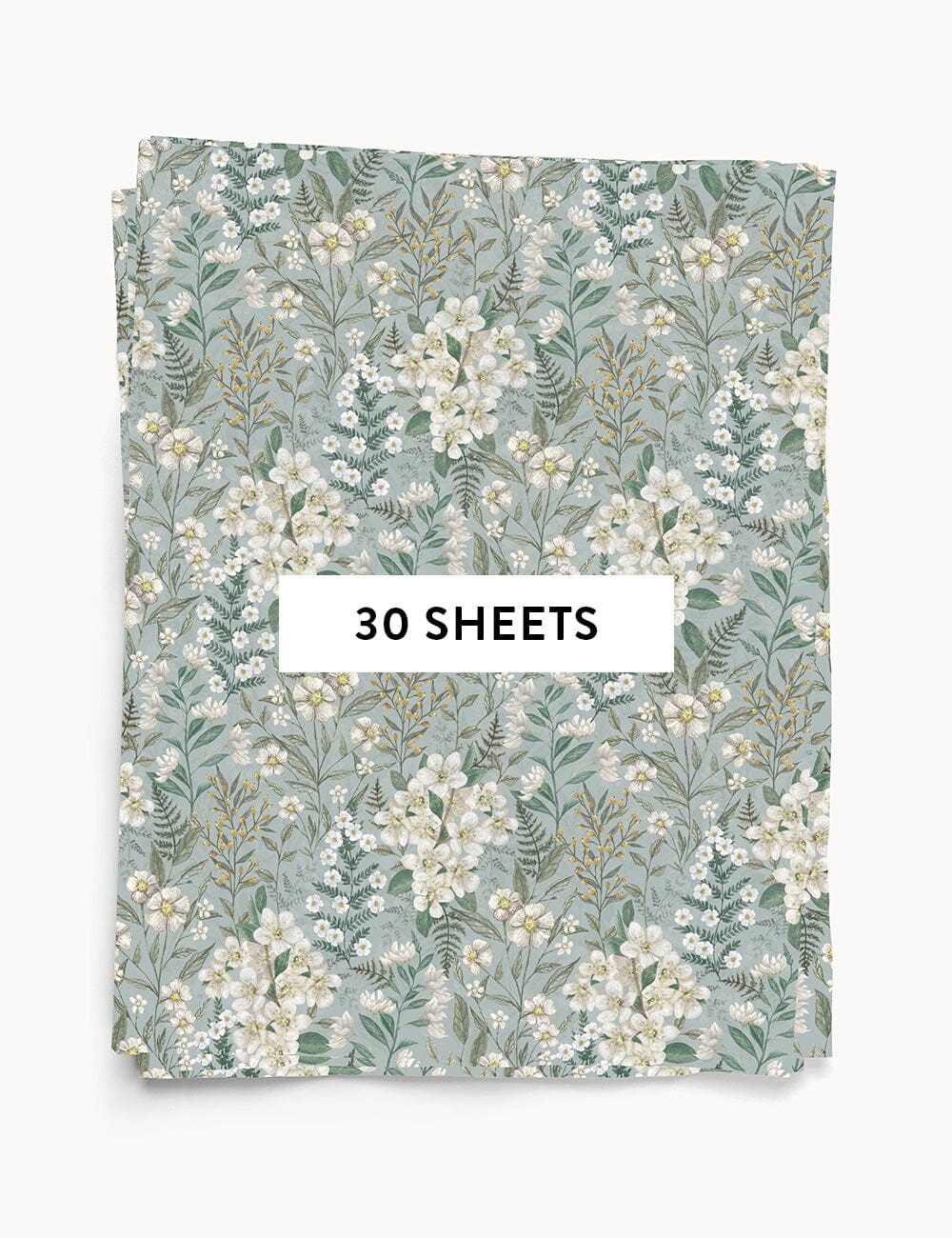 30pk Tissue Paper - Ivory Garden Tissue Paper Bespoke Letterpress 