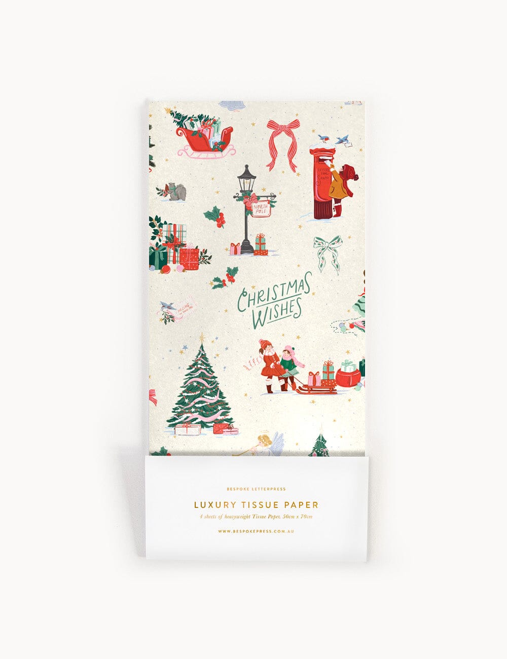 4pk Tissue Paper - Season of Joy Tissue Paper Bespoke Letterpress 
