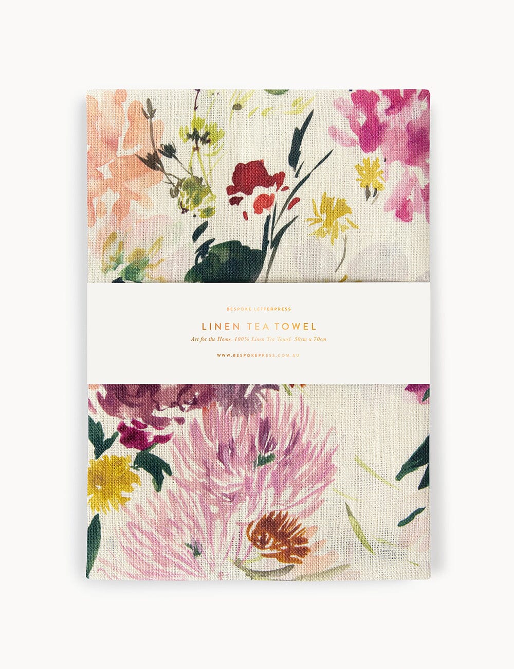 Wildflowers 100% Linen Tea Towel