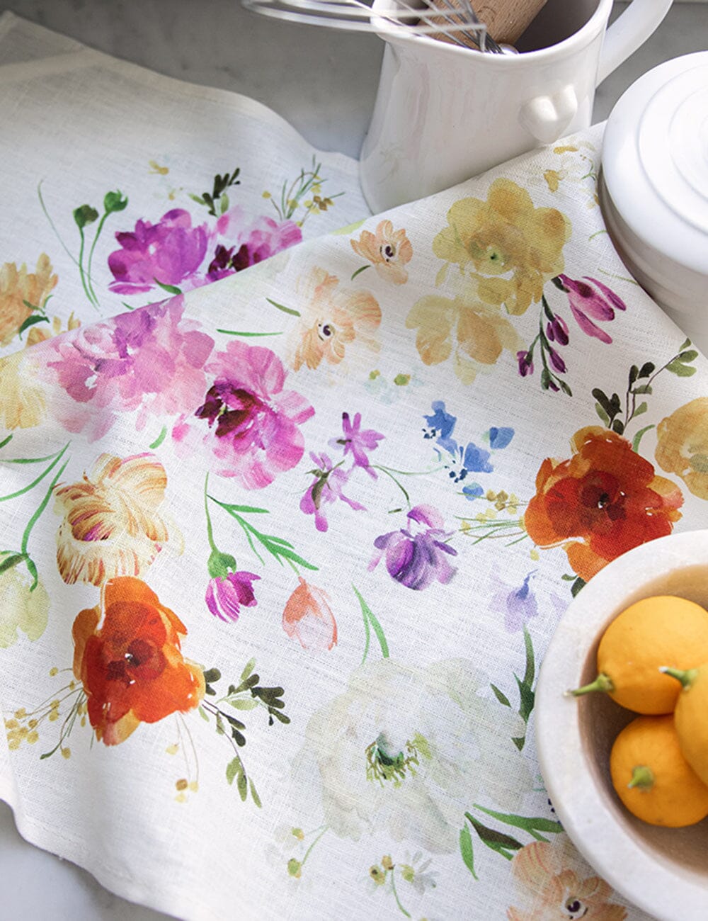 Ranunculus 100% Linen Tea Towel