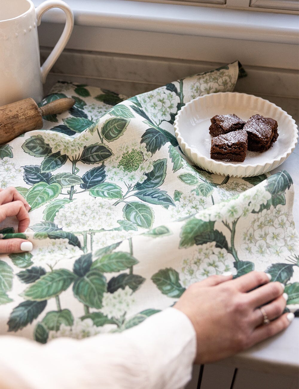 Hydrangea 100% Linen Tea Towel Tea Towel Bespoke Letterpress 