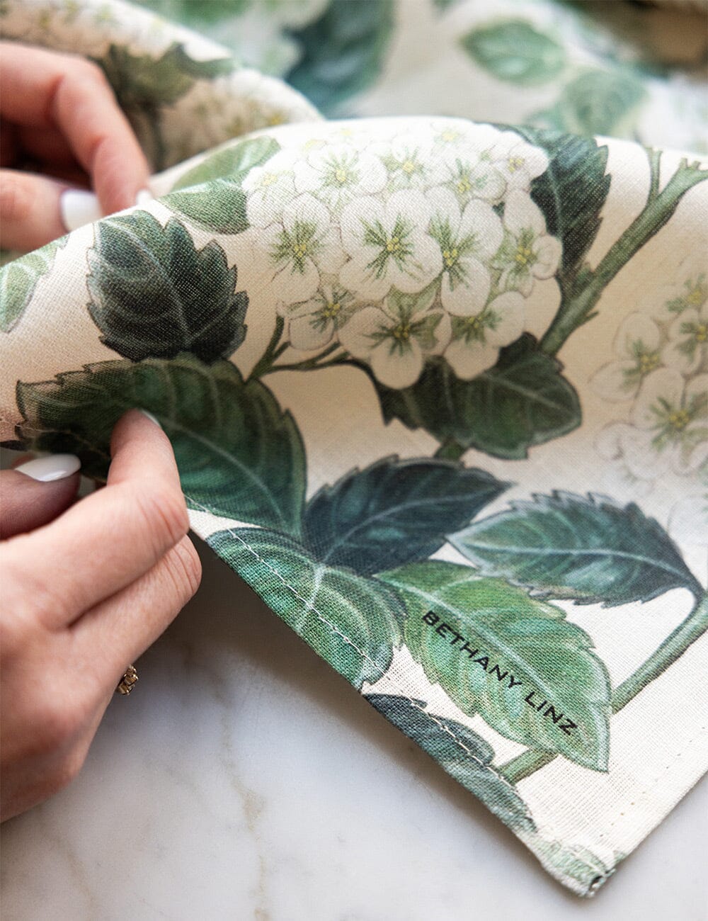 Hydrangea 100% Linen Tea Towel