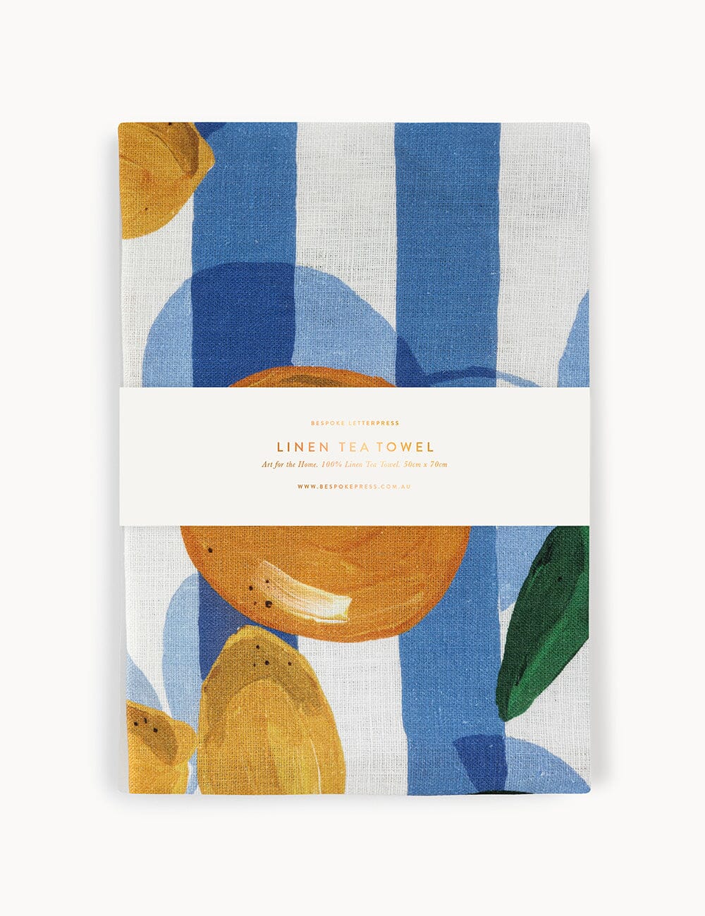 Citrus 100% Linen Tea Towel Tea Towel Bespoke Letterpress 