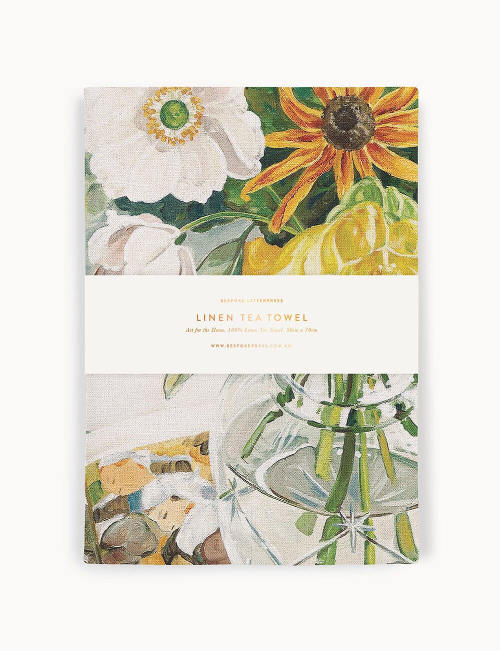 April Blooms 100% Linen Tea Towel