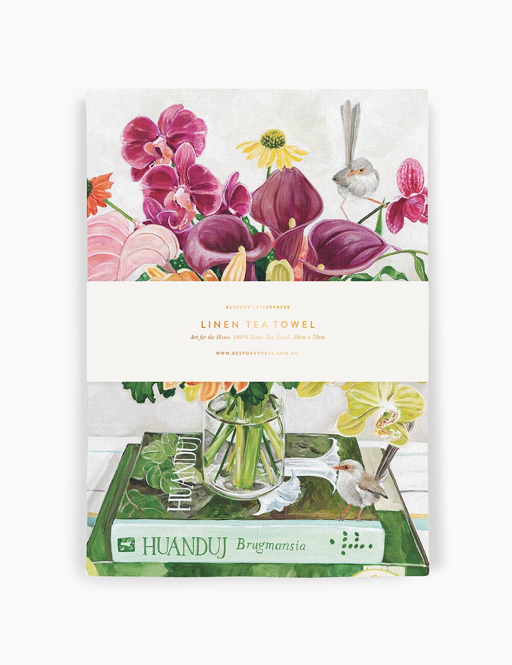 Fairy Wrens 100% Linen Tea Towel