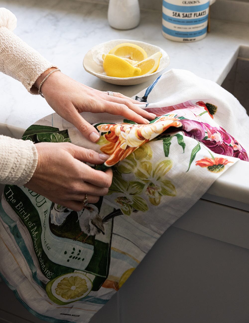 Fairy Wrens 100% Linen Tea Towel