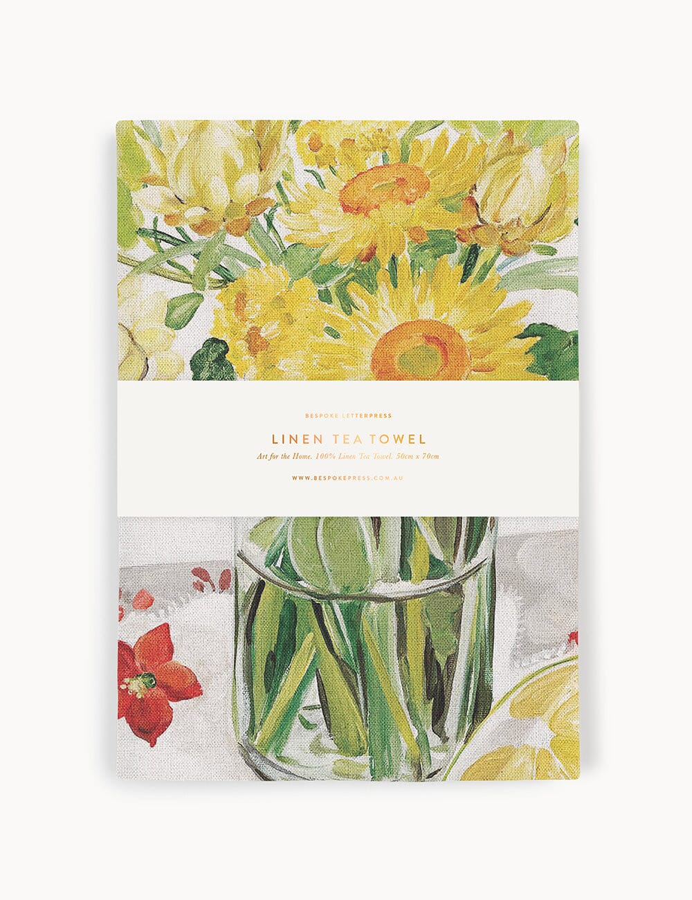 Native Wildflowers 100% Linen Tea Towel Tea Towel Bespoke Letterpress 