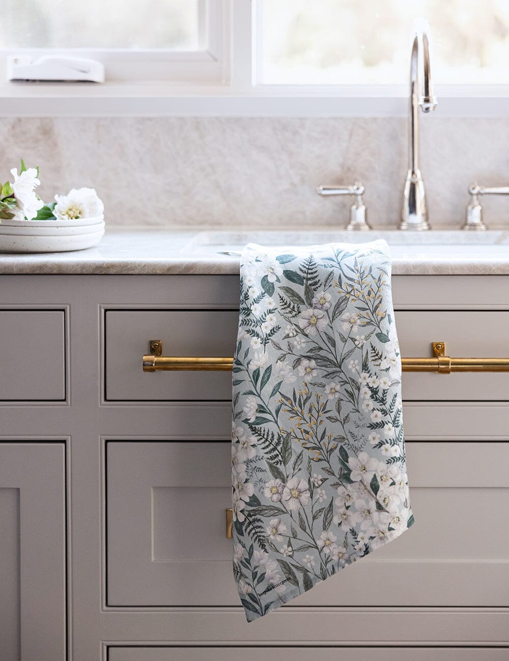 Ivory Garden 100% Linen Tea Towel