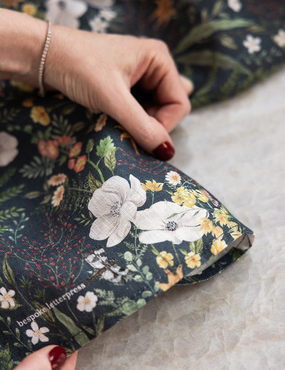 Dusk In Bloom 100% Linen Tea Towel