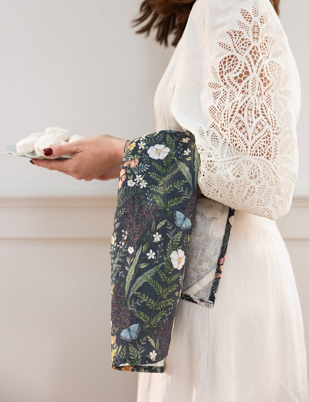 Dusk In Bloom 100% Linen Tea Towel